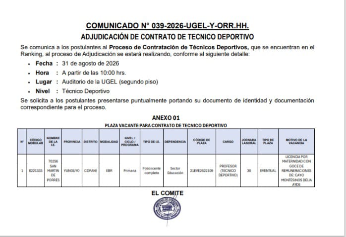 Imagen Comunicado